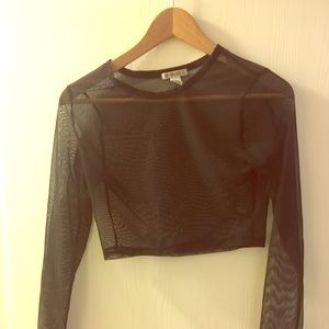Cropped Mesh Top